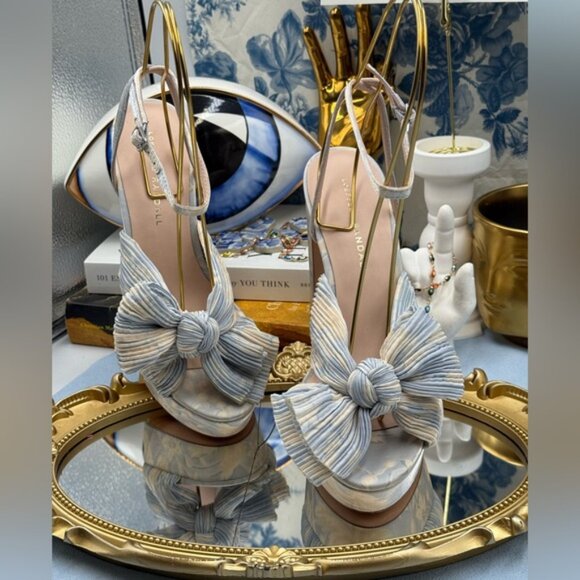 🆕 LOEFFLER RANDALL 🧿 NWOB Natalia Blue Floral Platform Sandals, Sz 7 US - Picture 5 of 15